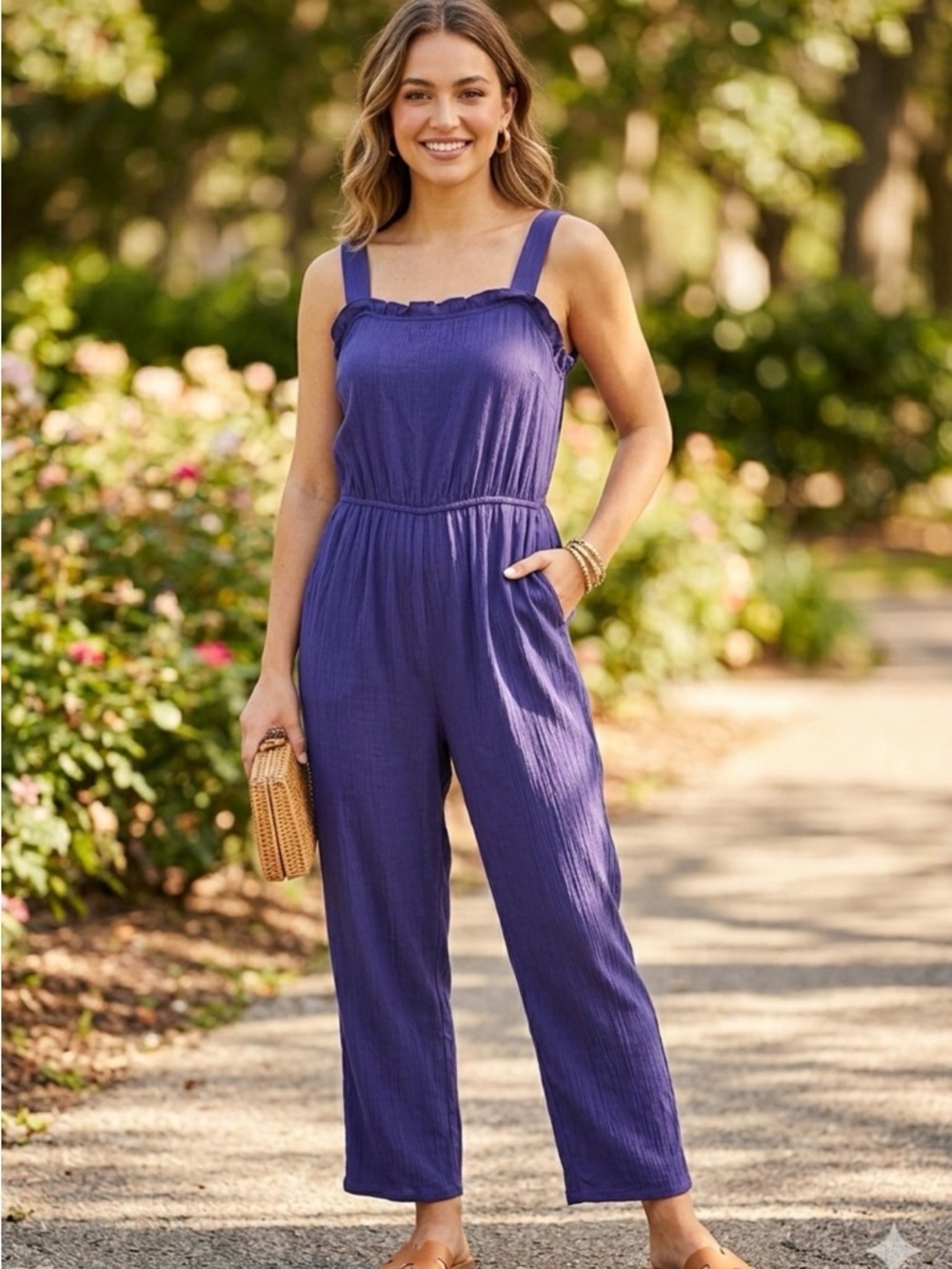 Adore Me Navy Label Jumpsuit with Plum Tags